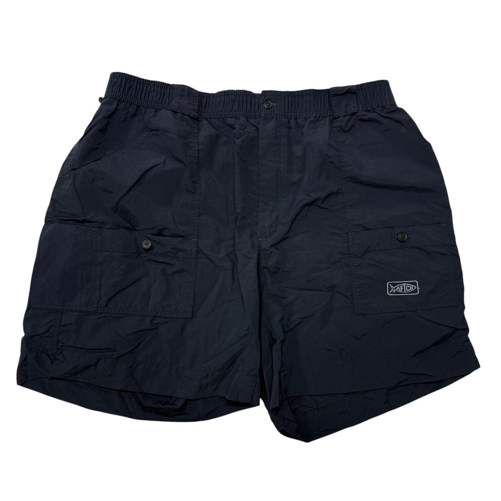 AFTCO Bluewater Nylon Fishing Shorts M01L Mens 40 Elastic Waist Dark Blue